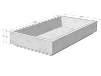 Kuva tuotteen Betoninen viljelylaatikko KB1050 mitoista